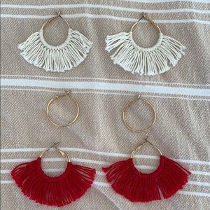 Fun! 3 pack gold colored hoop earrings